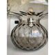 Smoked Fumé Glass Table Lamp in Murano Style with Diamond-Processed “Ballot”