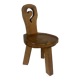 Sculptural Brutalist Chunky Tripod Stool in Oak, 1960s