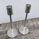 Pair of modernist aluminum candlesticks