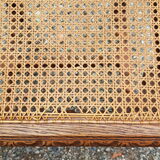 Carved antique chairs with rattan seat