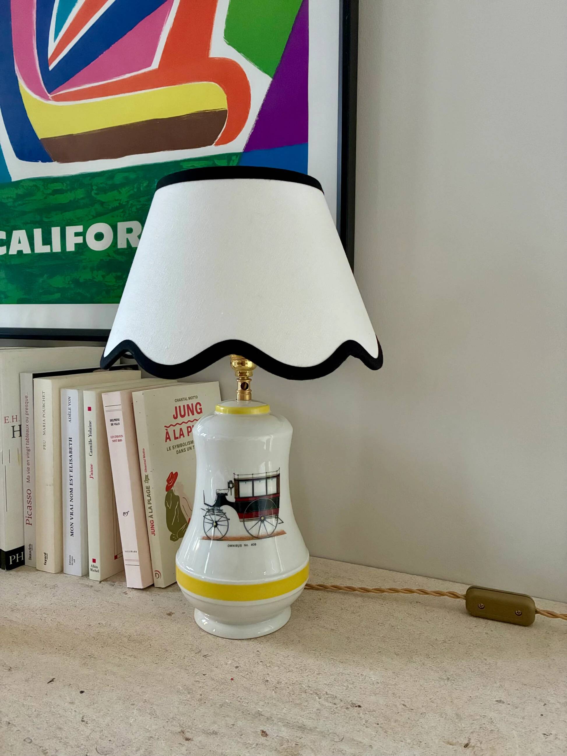 Small "Paris" lamp in porcelain - 1970