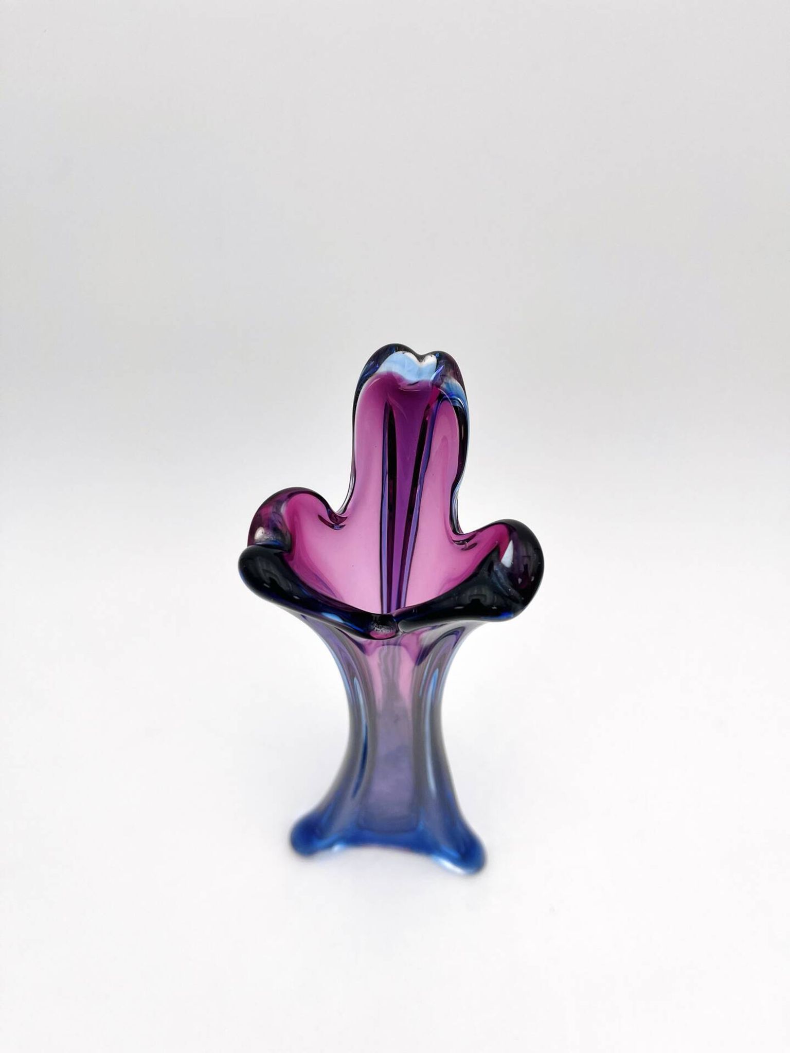Vase Sommerso Murano violet et bleu