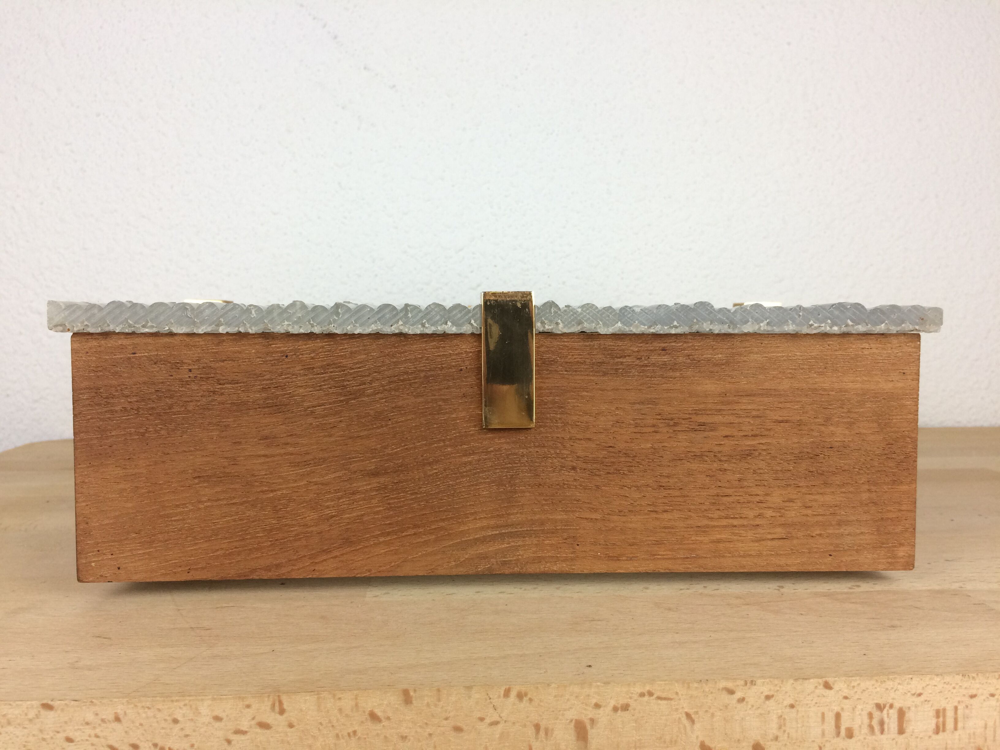 Scandinavian square wall lamp perspex and teak, ceiling lamp