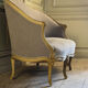 Louis XV style carved and painted wooden basket seat, 19th century.