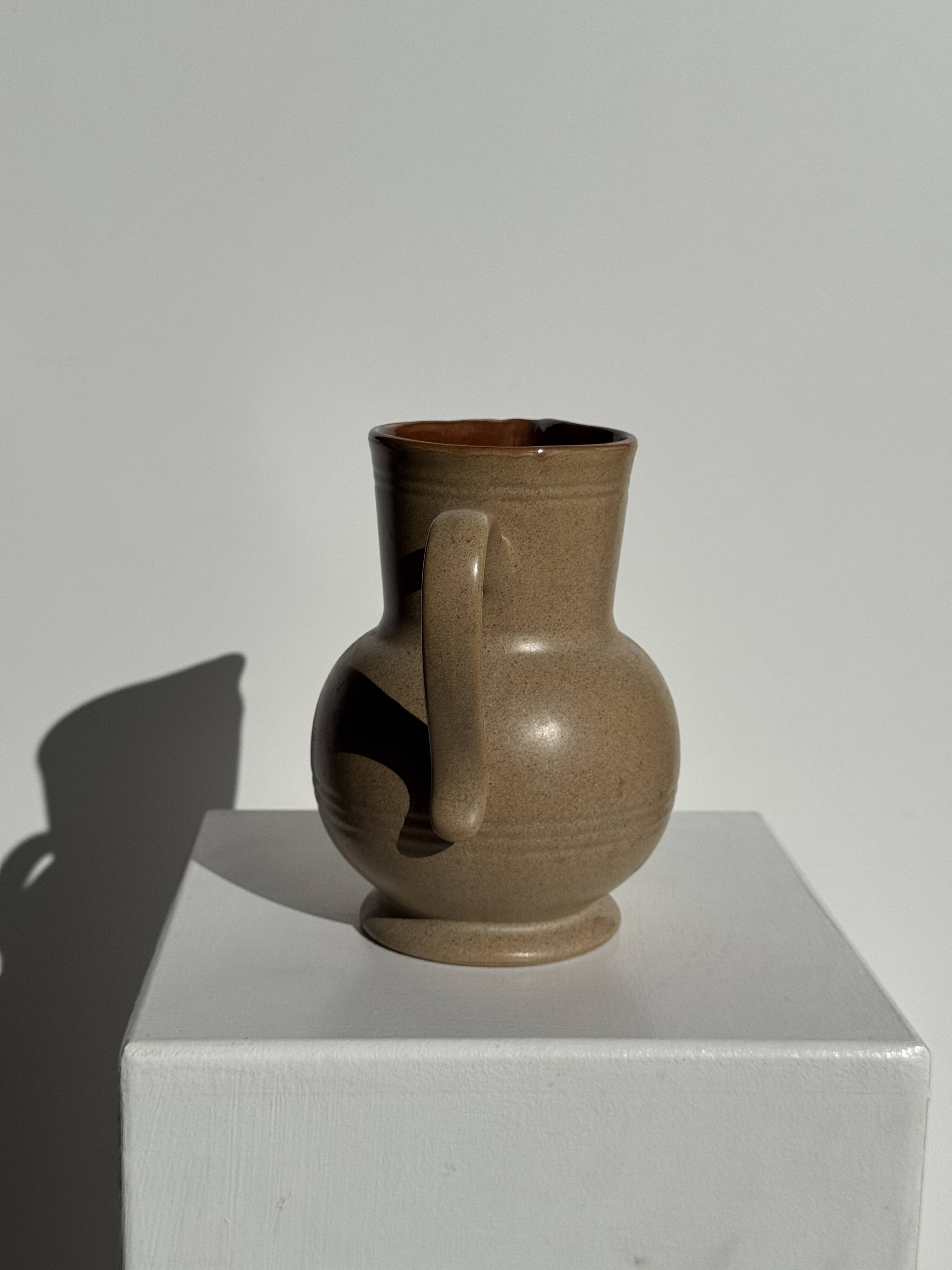 Vintage stoneware round carafe