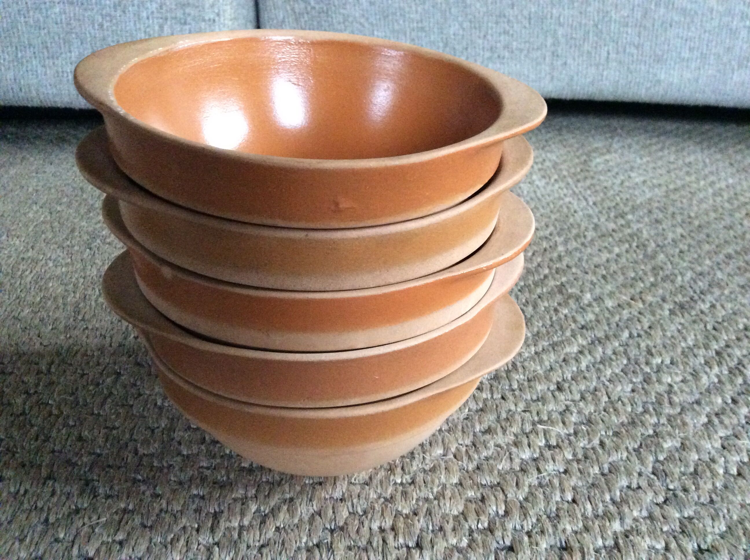 Series of 5 stoneware bowls
