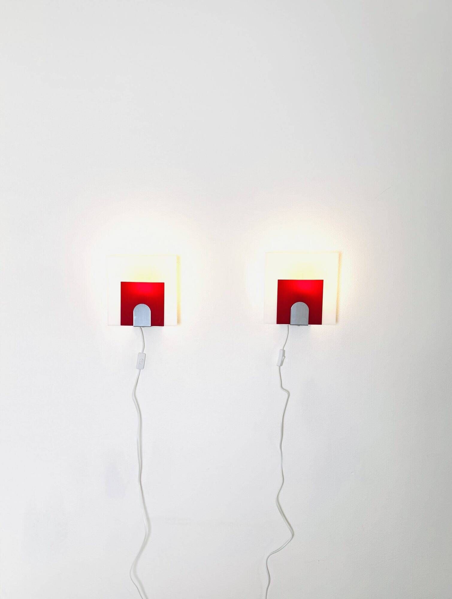 Minimalist Postmodern Wall Lights by Nafa Nybro Armaturfabrik, Sweden 1980s