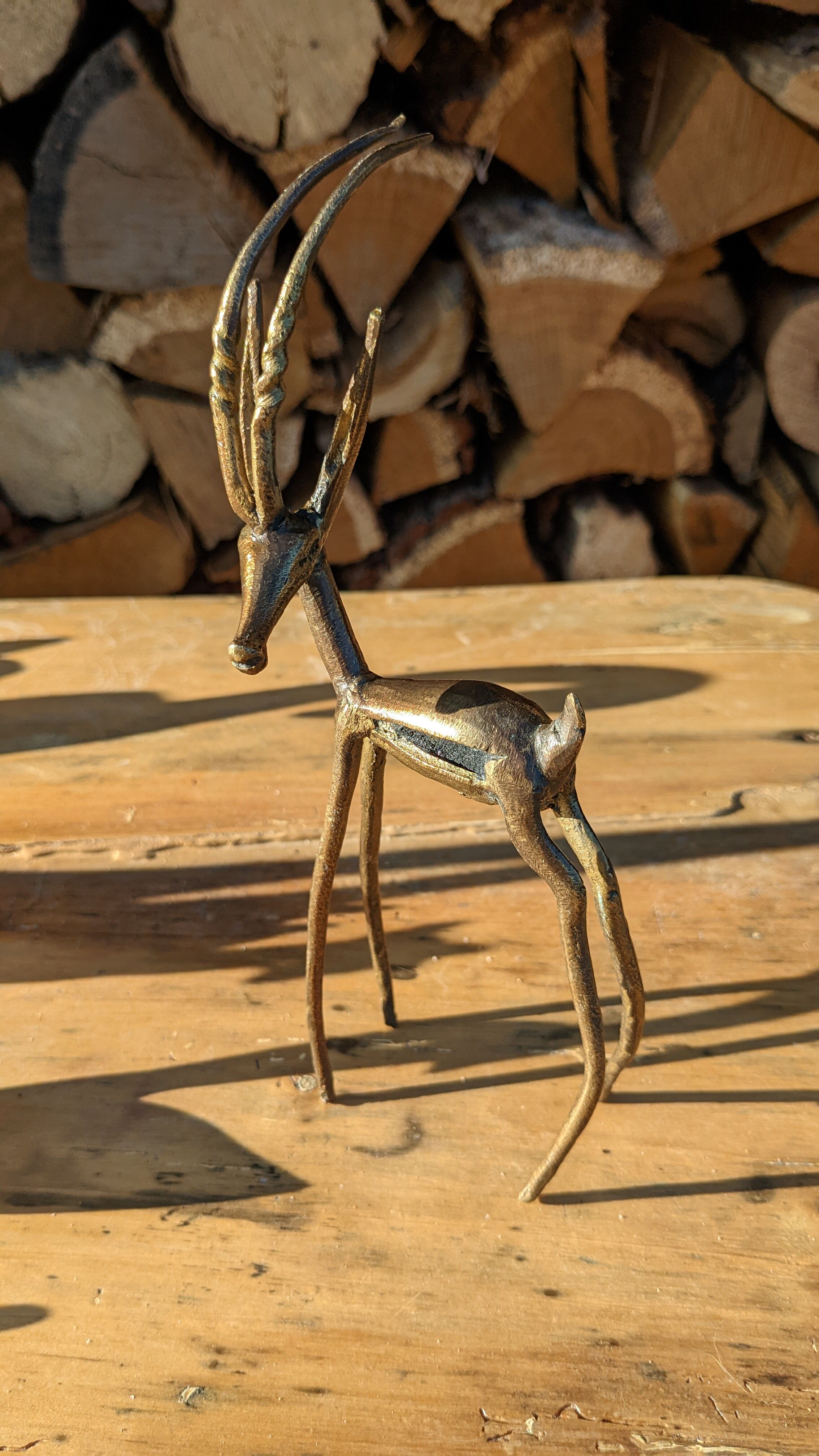 Vintage brass gazelle