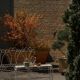 Metal coffee table in French garden style, mid-century modern, with perforated top, 1950s.
