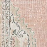 Pale Red & Pink Turkish Vintage Rug, Large Handmade Wool Rug, 216x335Cm