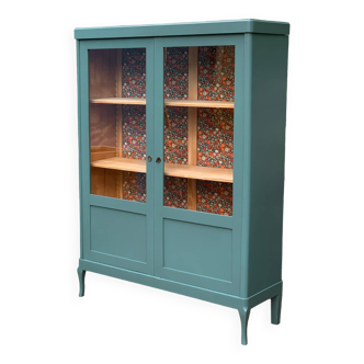 Armoire parisienne vitrée vintage 1960