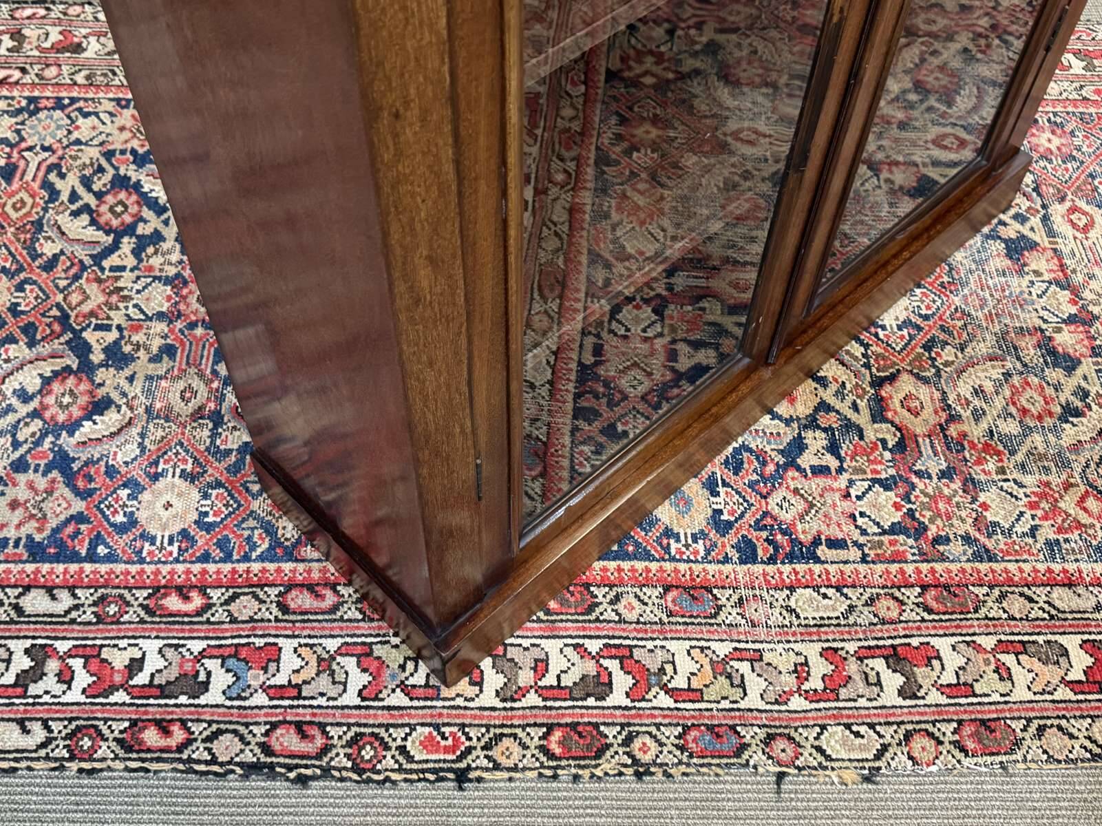 19th-century English mahogany display cabinet