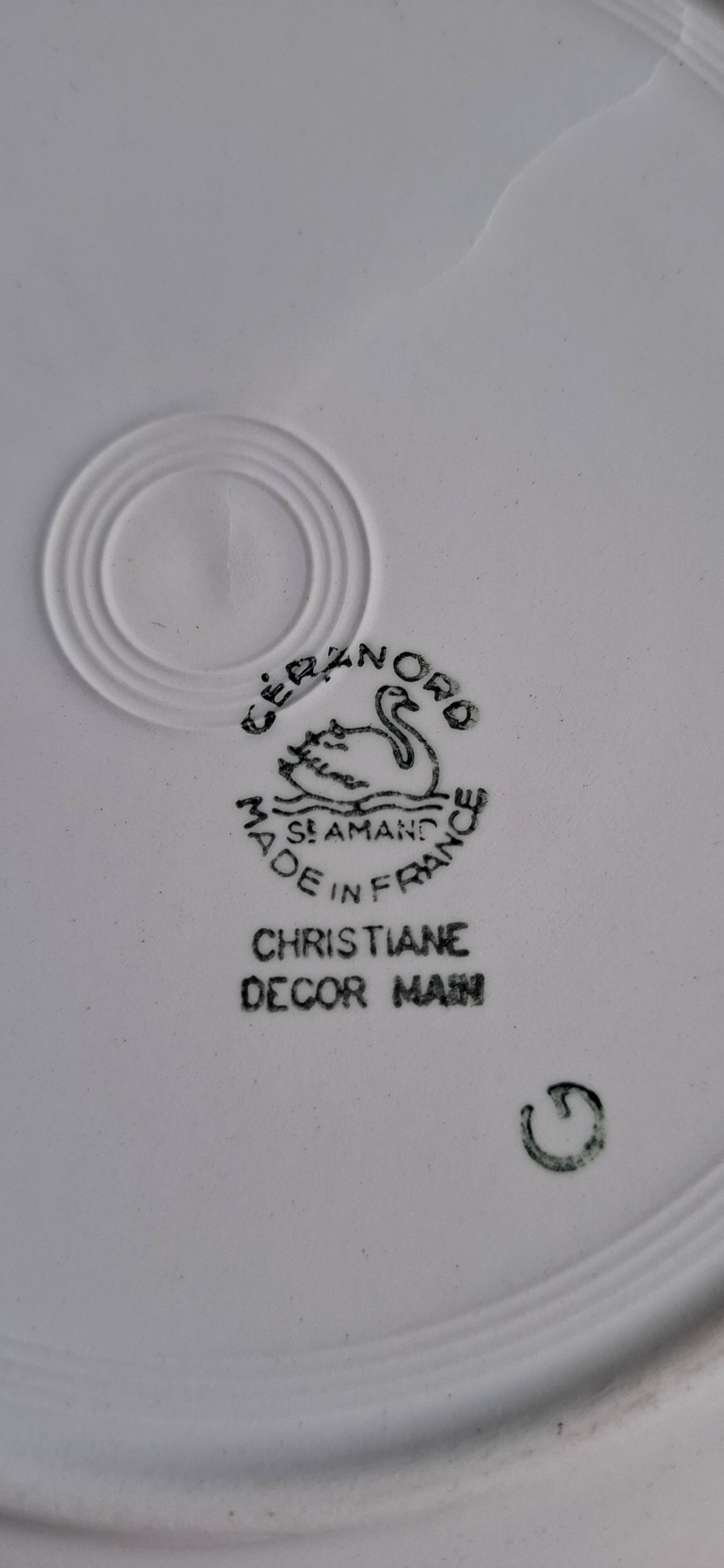 Set of 6 St Amand Christiane Céramon plates