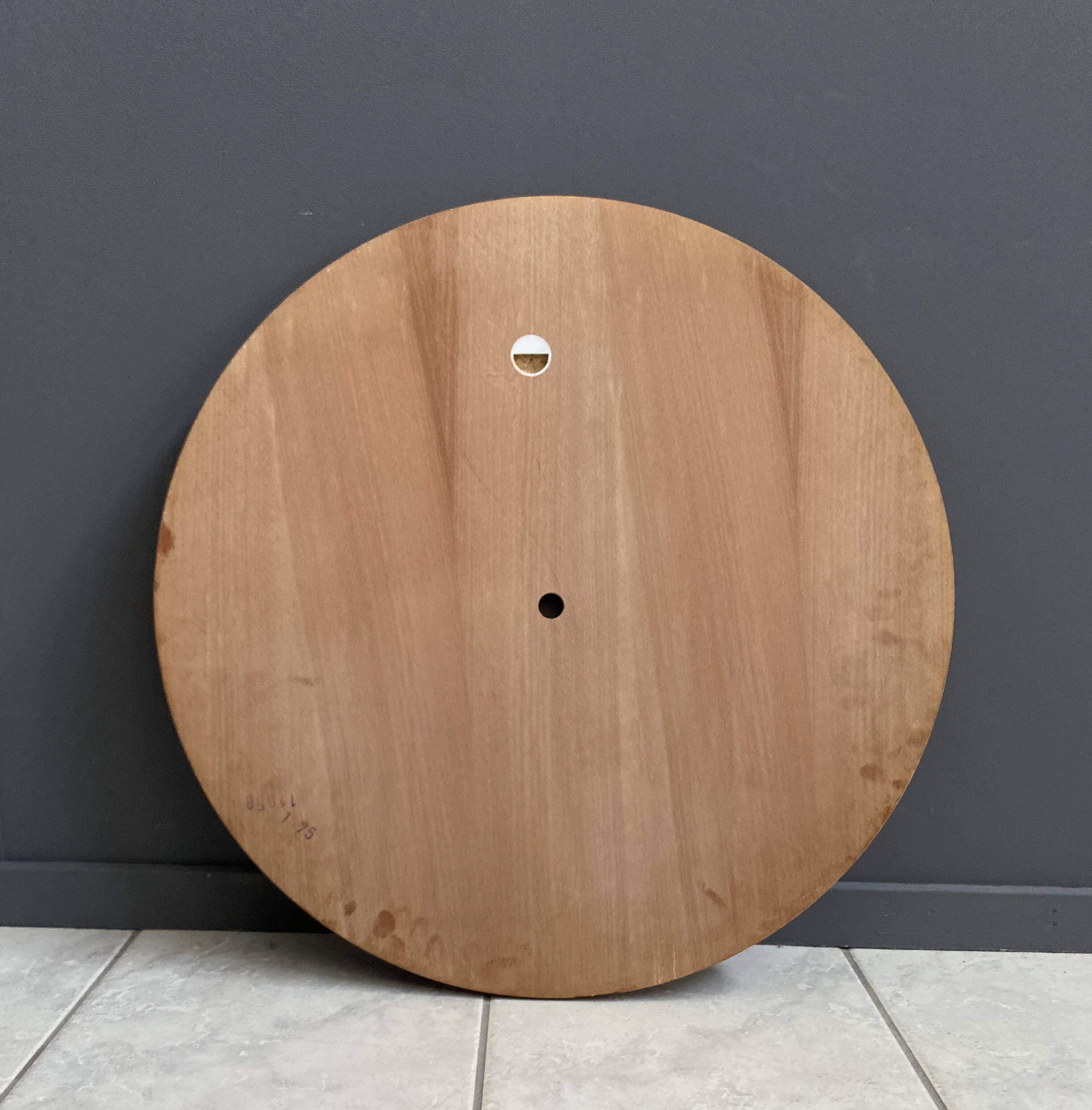 round wood mirror