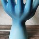 Blue ceramic hand lamp