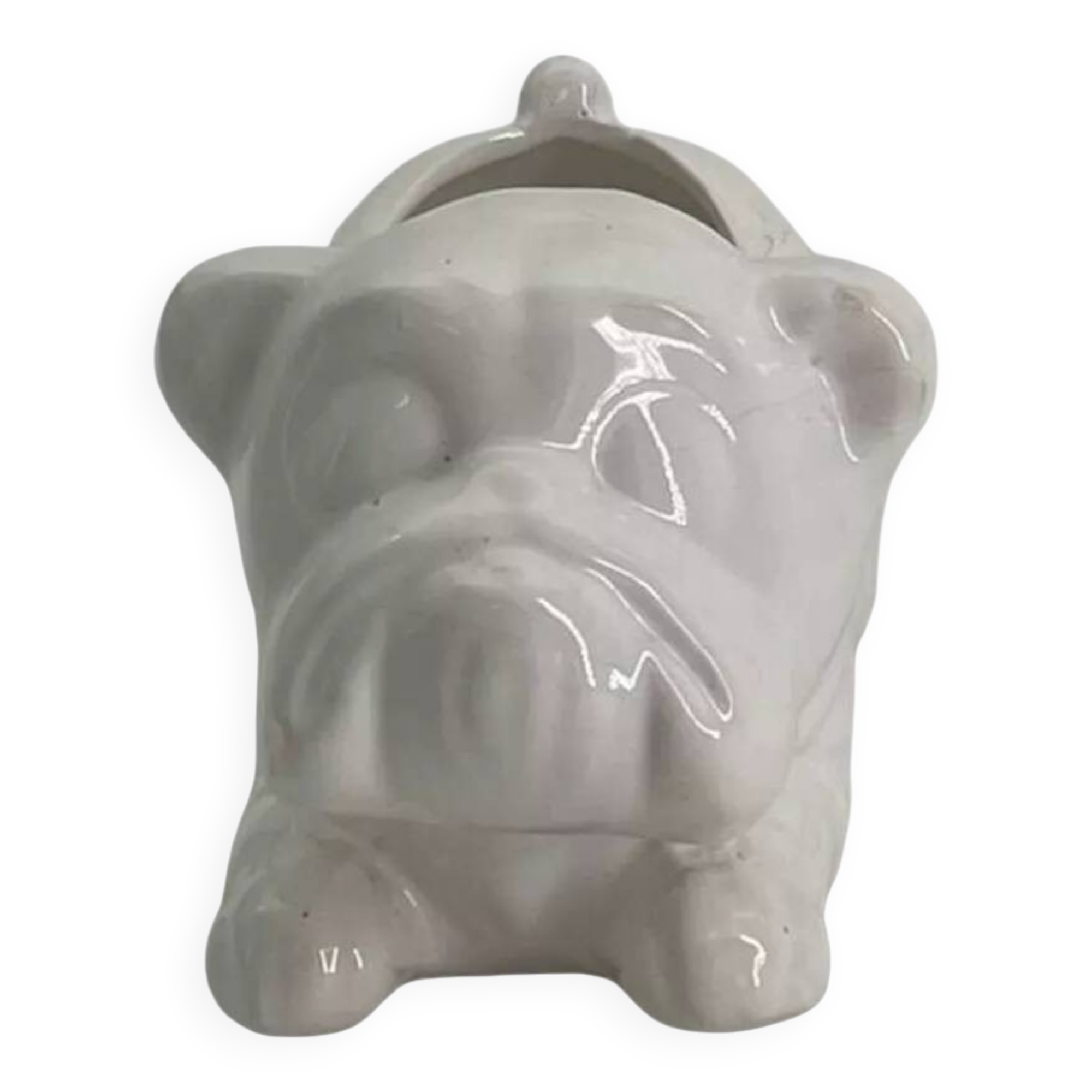 Ceramic dog-shaped planter