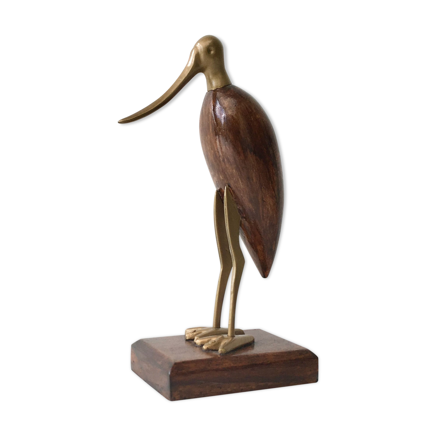 Animal marabout in teak and brass