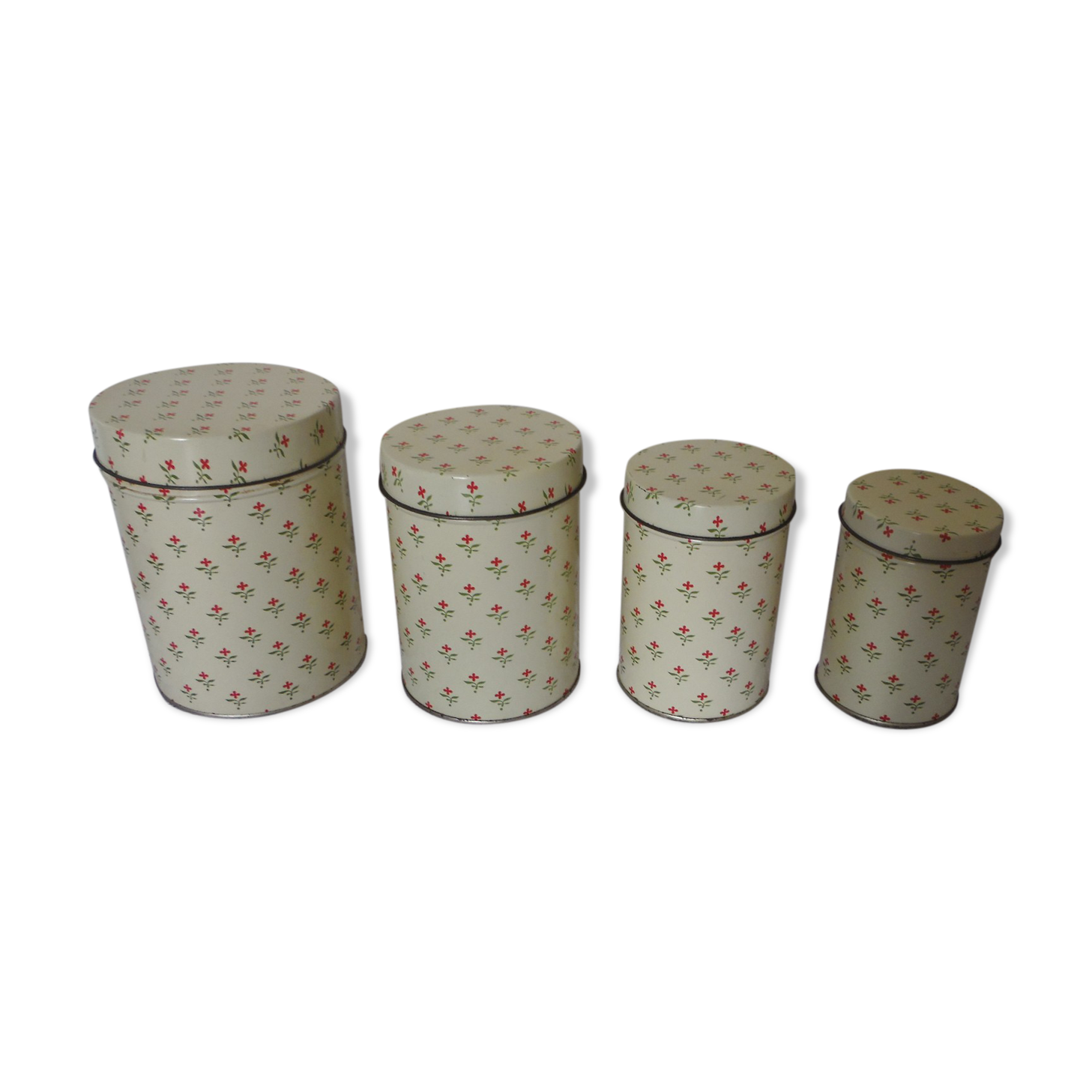 Set of 4 vintage tole pots