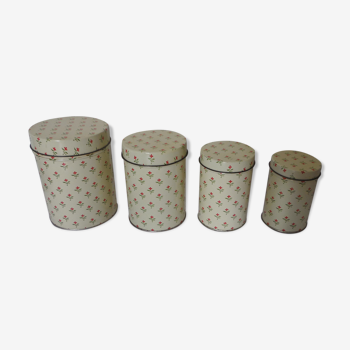 Ensemble de 4 pots tole vintage