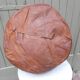 Large vintage Moroccan leather pouf n°2