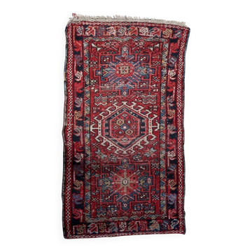 Handmade antique Persian Karajeh rug 2.1' x 3.7' (65cm x 113cm) 1910s - 1С1156