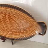 Sarreguemines / Large serving platter and matching fish-shaped sauce boat
