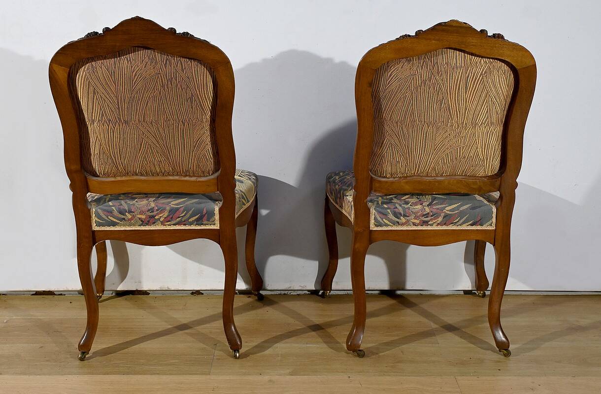 Louis XV style living room in walnut – 1920