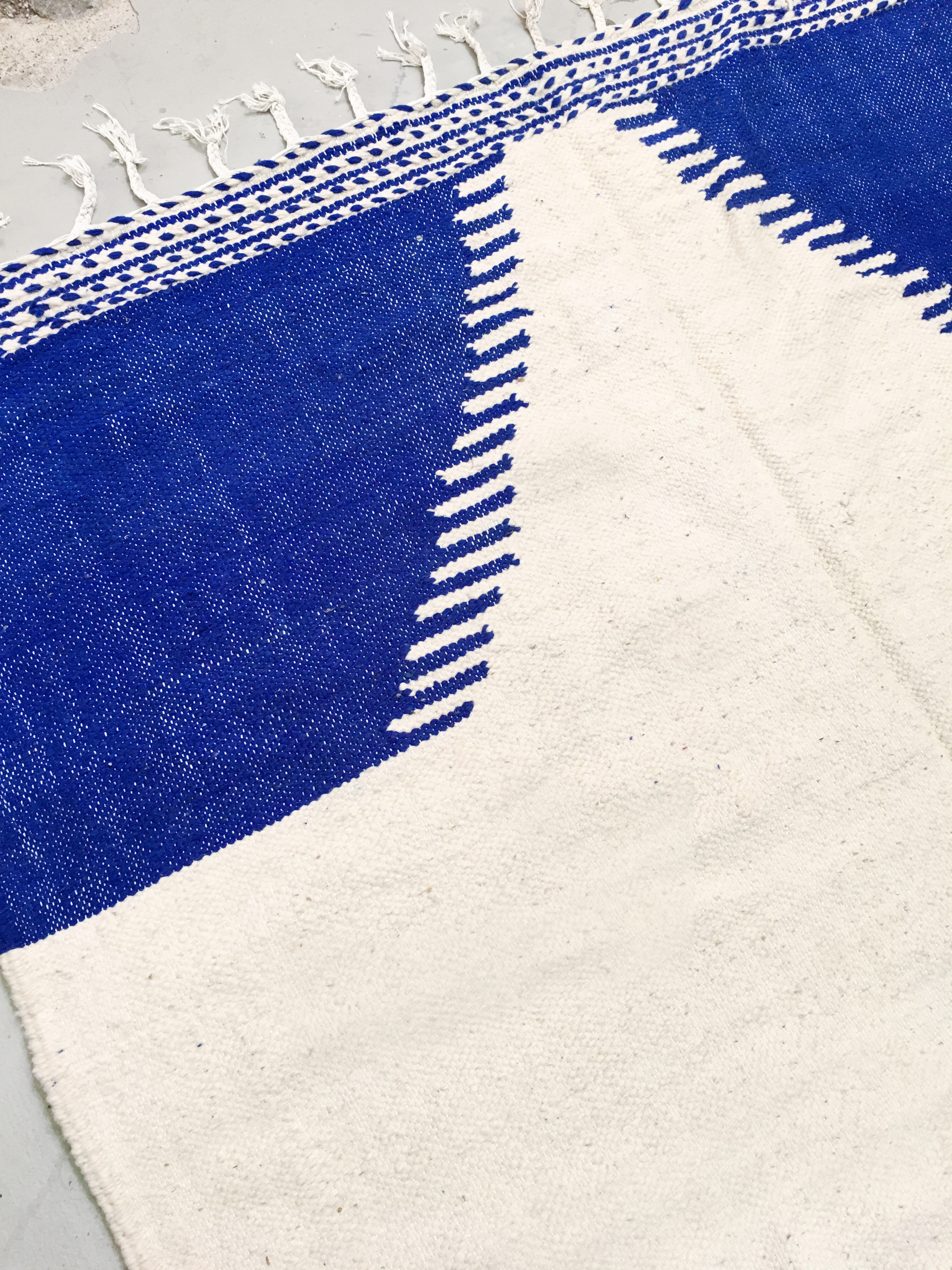 Moroccan Berber kilim ecru with colorful patterns 312x200cm