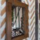 Vintage carved leaf wood mirror