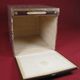 Old notary archive box in wood & leather, Office furniture early XX th