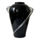 Large mouth-blown glass vase (black amethyst)