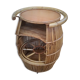 Bar on wheels vintage rattan