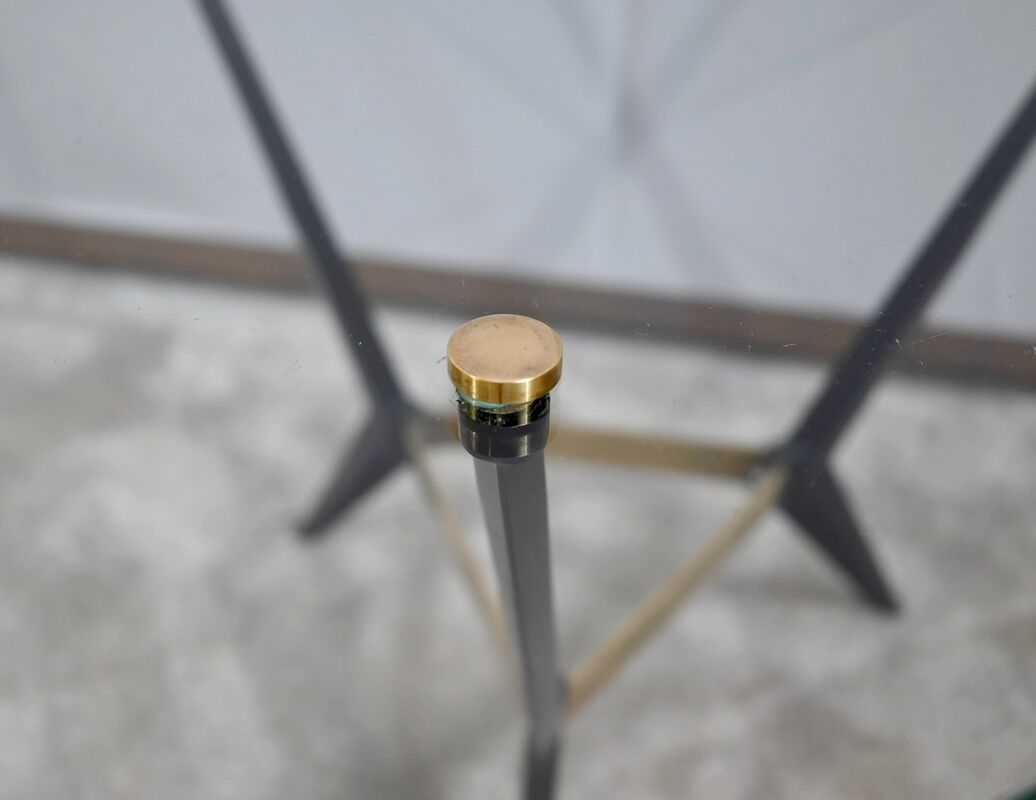 Table basse en verre et métal – 1980