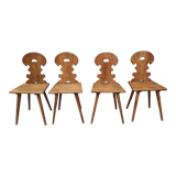 Set of 4 mountain chairs or blond wood chalet chairs