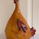 poule en plâtre émaillé