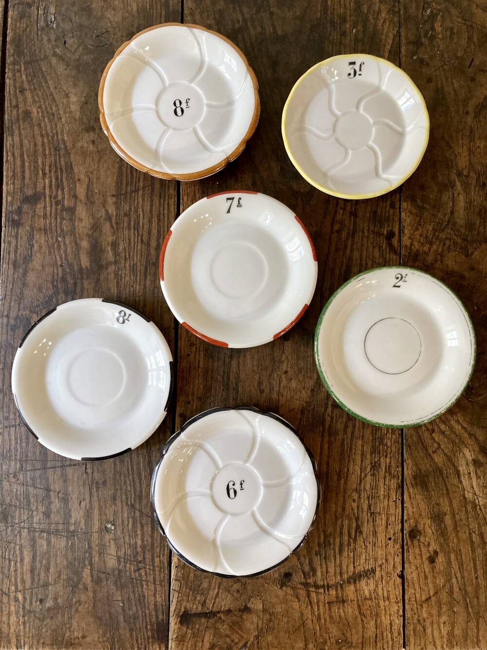 Coupelles de bistrot en porcelaine, Début XXe siècle