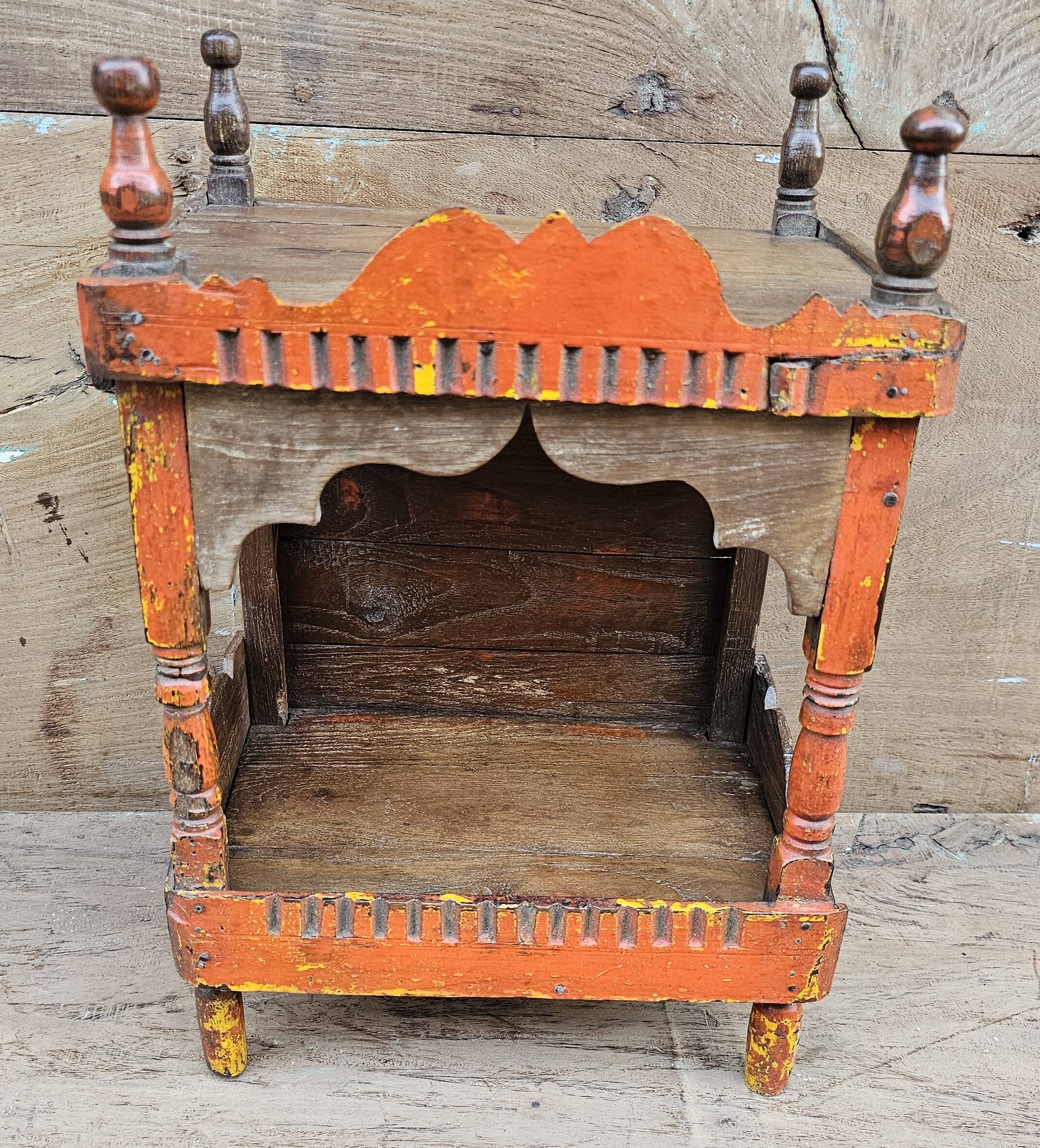 Old Burmese teak offering cabinet