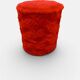 Pouf vintage coffre Space Age en fourrure rouge – 1970