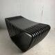 Post modern Dutch slatted wooden wavy curvy bench or  coffee table, 1970s