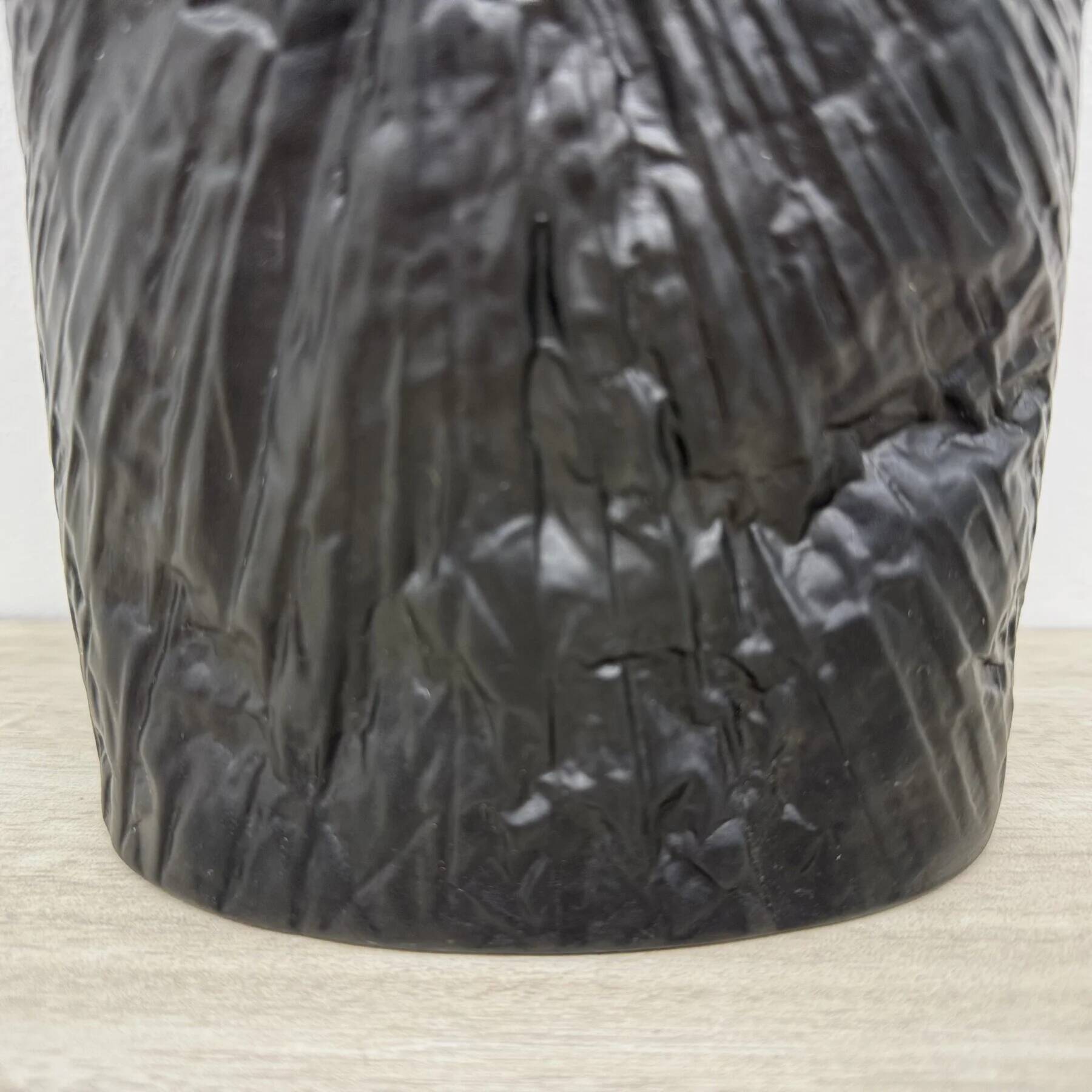 Martin Freyer Rosenthal Studio-Line bisque black porcelain op-art relief vase, 1970s