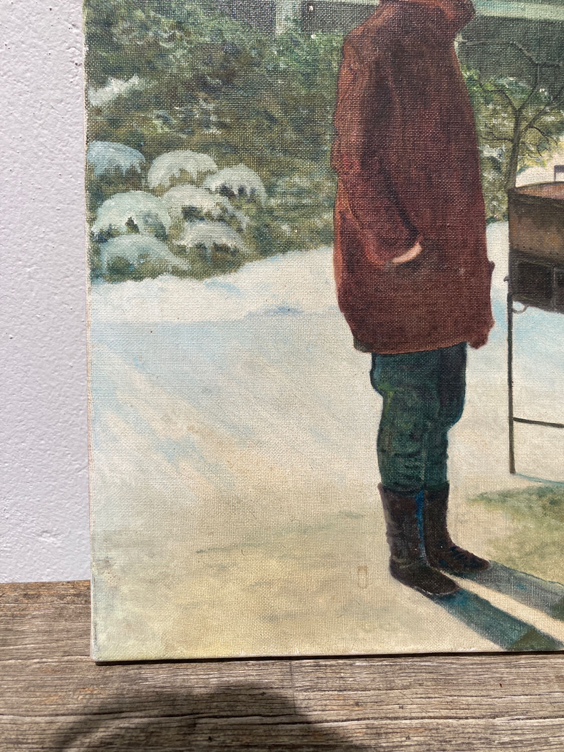 Anxian painting Painting seller of brown on vintage canvas