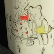 Vintage lamp, white glass, hand painted