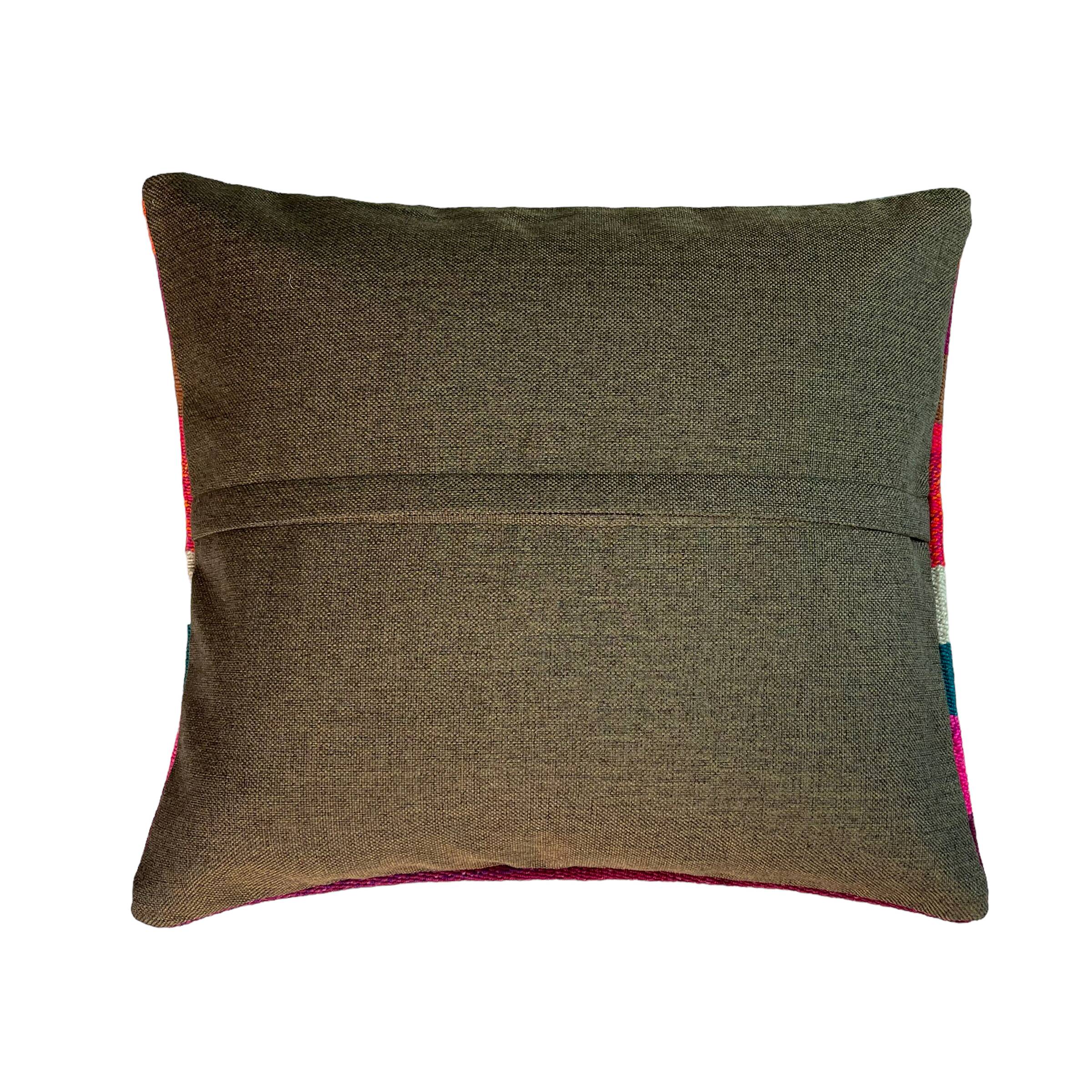 Vintage turkish kilim cushion cover , 40 x 40 cm