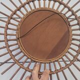Rattan sun mirror from the 70s