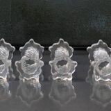 Lot of 5+2 Mid Century Twisted Knife Rests Cristallerie de Sevres Crystal Depose