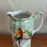 Broc pichet motifs perroquet