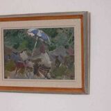 Original Swedish oil on panel – “Seated Figure” by Gösta Stawåsen – vintage & framed – 38 × 29 cm (15.0" × 11.4")