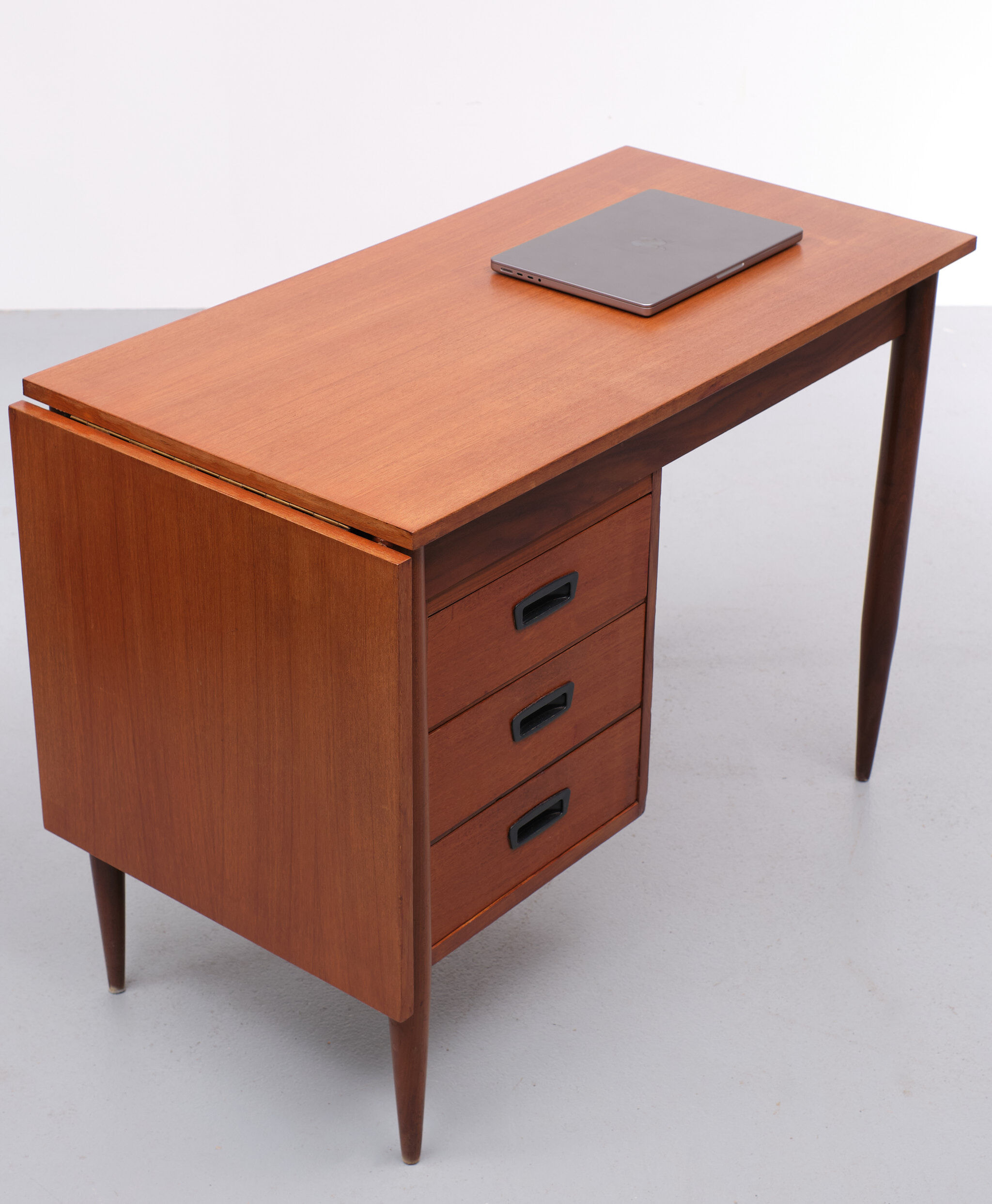 Danish teak drop leaf writing desk by arne vodder, 1960s
