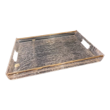 Crumpled plexiglass top and brass