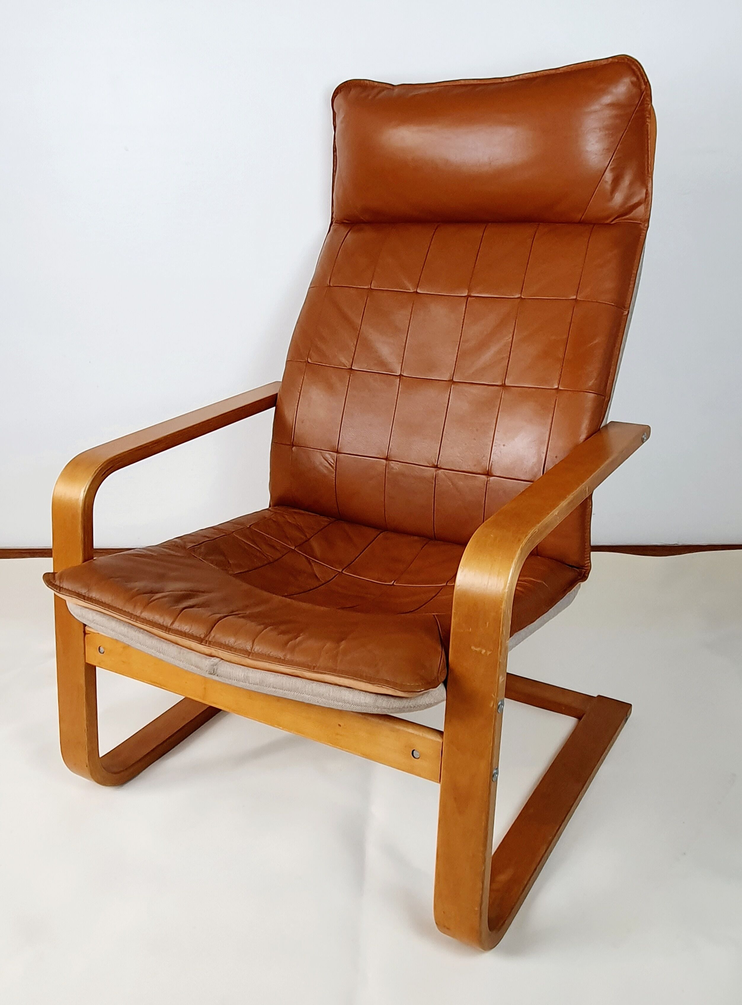 Poang leather armchair by Noboru Nakamura for Ikèa